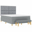 Box spring seng med pude Lysegrå 200 x 140 cm Stof