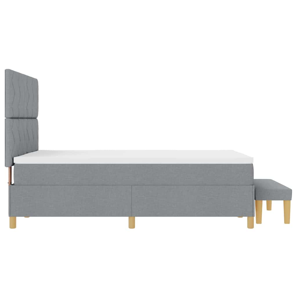 Box spring seng med pude Lysegrå 200 x 140 cm Stof