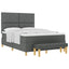 Box spring seng med hovedgærde Mørkegrå 200 x 140 cm Stof