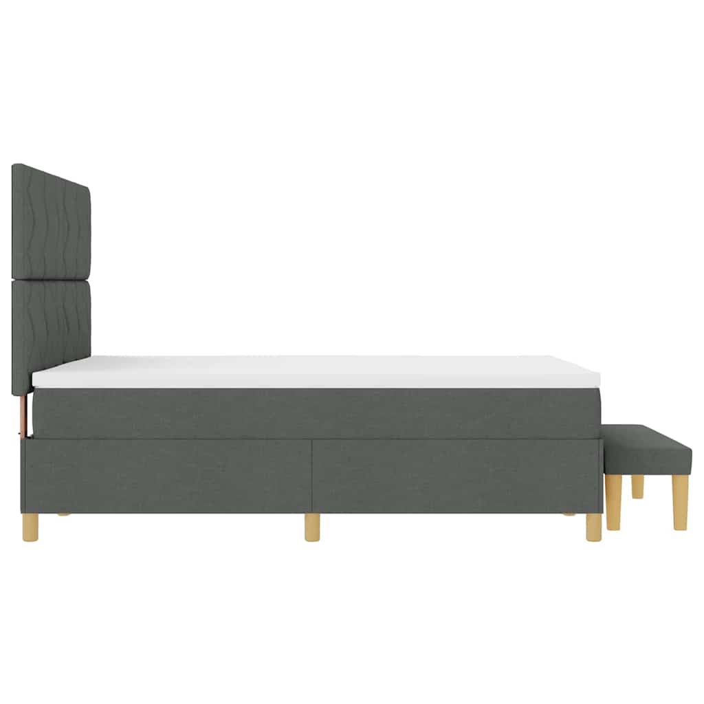 Box spring seng med hovedgærde Mørkegrå 200 x 140 cm Stof