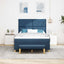 Box spring seng med pude med hovedgærde Blå 200 x 140 cm Stof