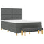 Box spring seng med pude Mørkegrå 200 x 160 cm Stof