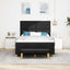Box spring seng med pude med hovedgærde Sort 200 x 160 cm Stof