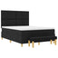 Box spring seng med pude med hovedgærde Sort 200 x 160 cm Stof