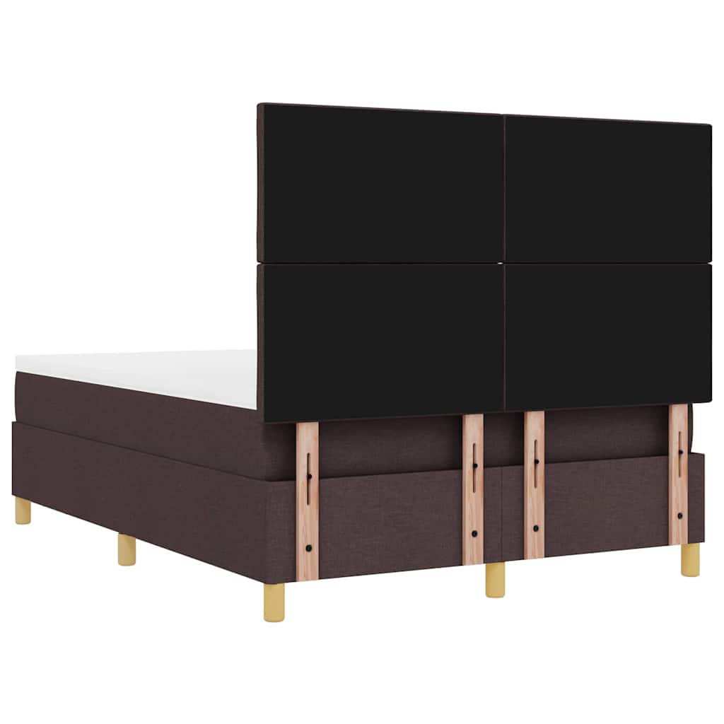 Box spring seng med hovedgærde Mørkebrun 200 x 160 cm Stof
