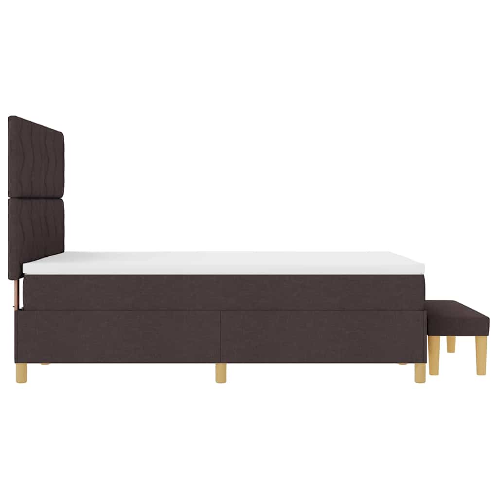 Box spring seng med hovedgærde Mørkebrun 200 x 160 cm Stof
