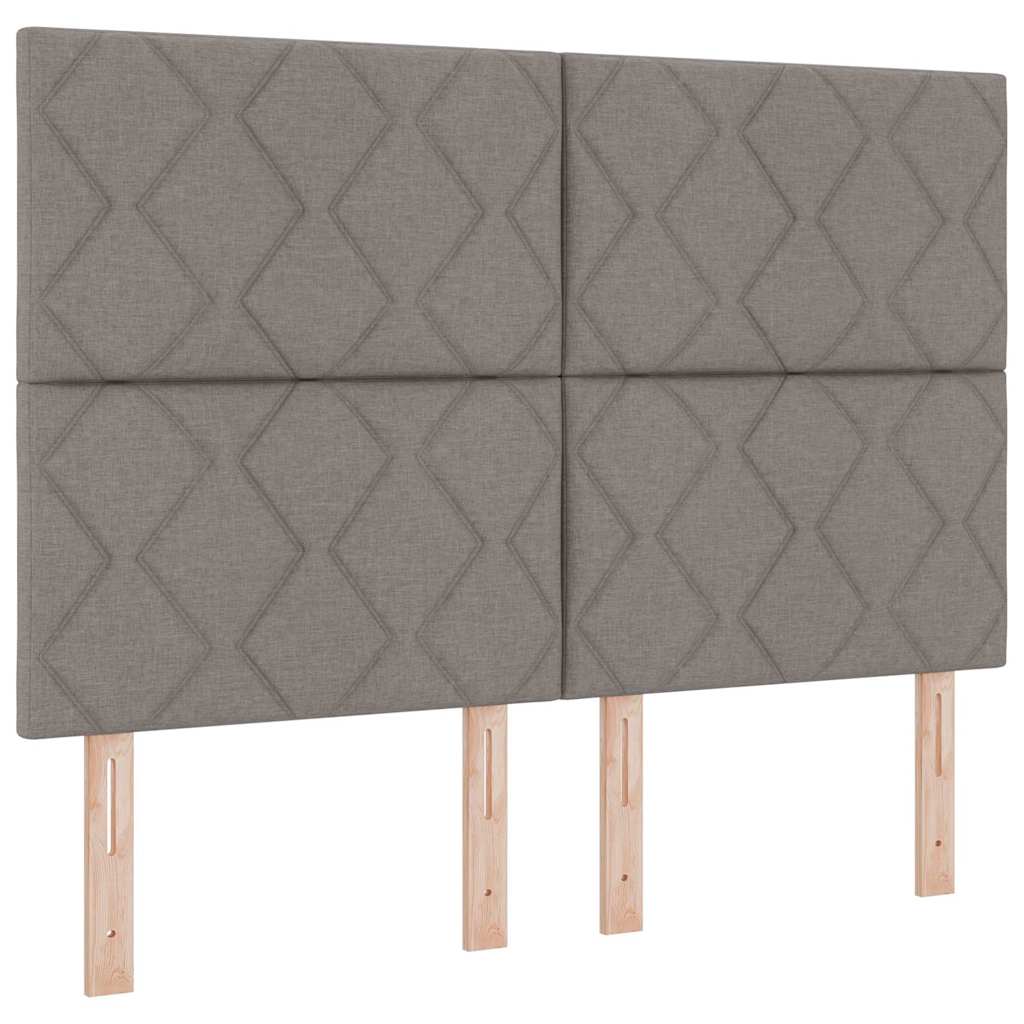 Box spring seng med hovedgærde Gråbrun 200 x 160 cm Stof