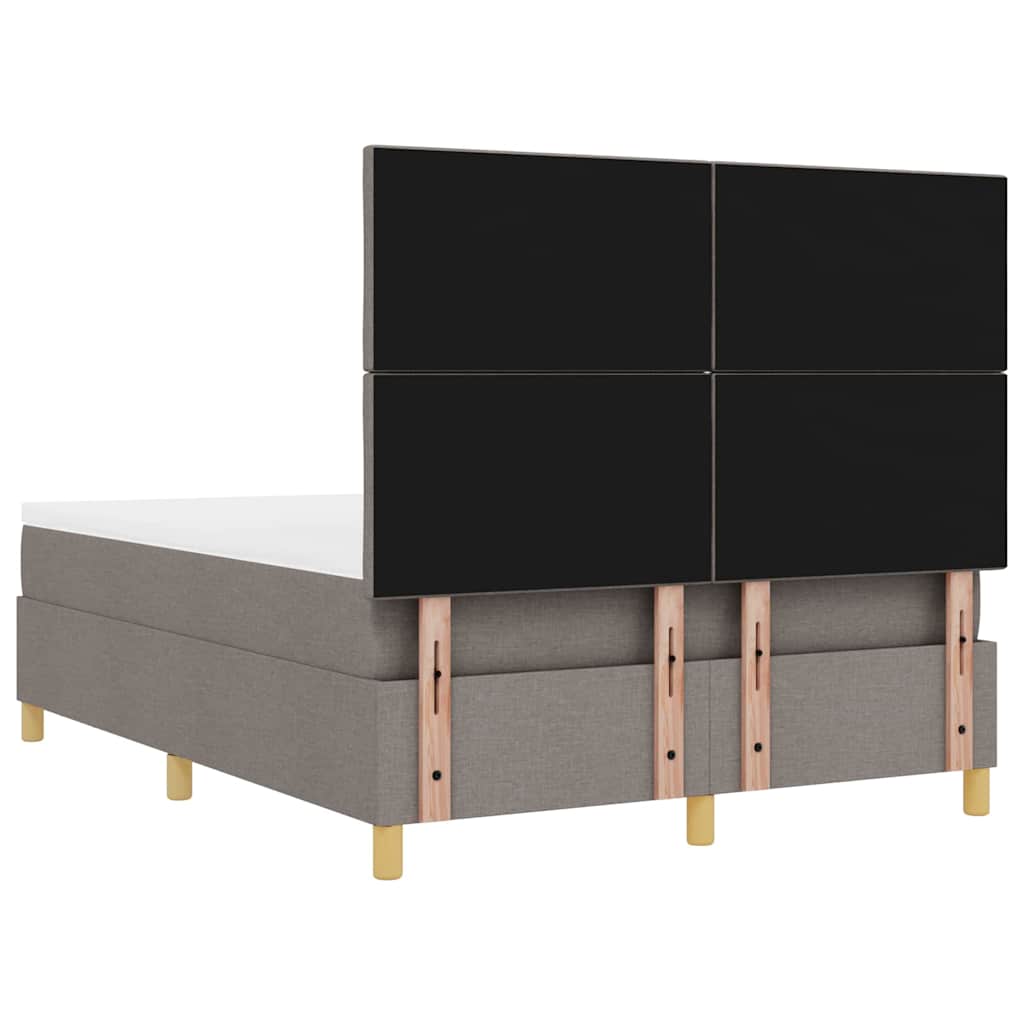 Box spring seng med hovedgærde Gråbrun 200 x 160 cm Stof