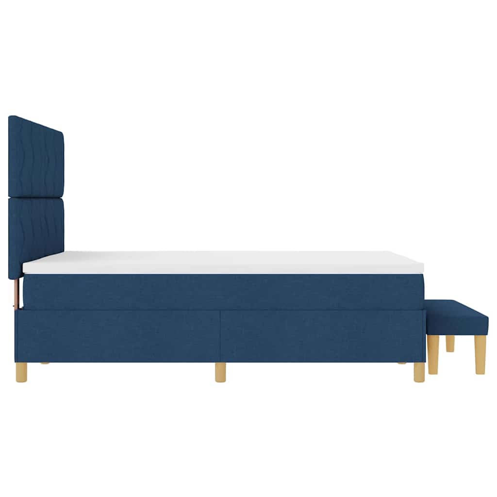 Box spring seng med pude med hovedgærde Blå 200 x 160 cm Stof