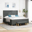 Box spring seng med pude Mørkegrå 200 x 180 cm Stof