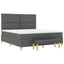 Box spring seng med pude Mørkegrå 200 x 180 cm Stof