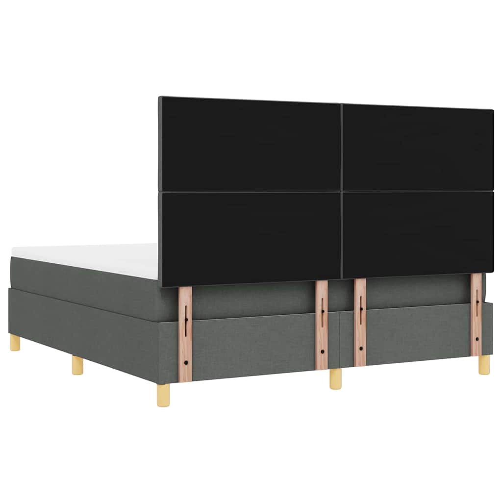 Box spring seng med pude Mørkegrå 200 x 180 cm Stof