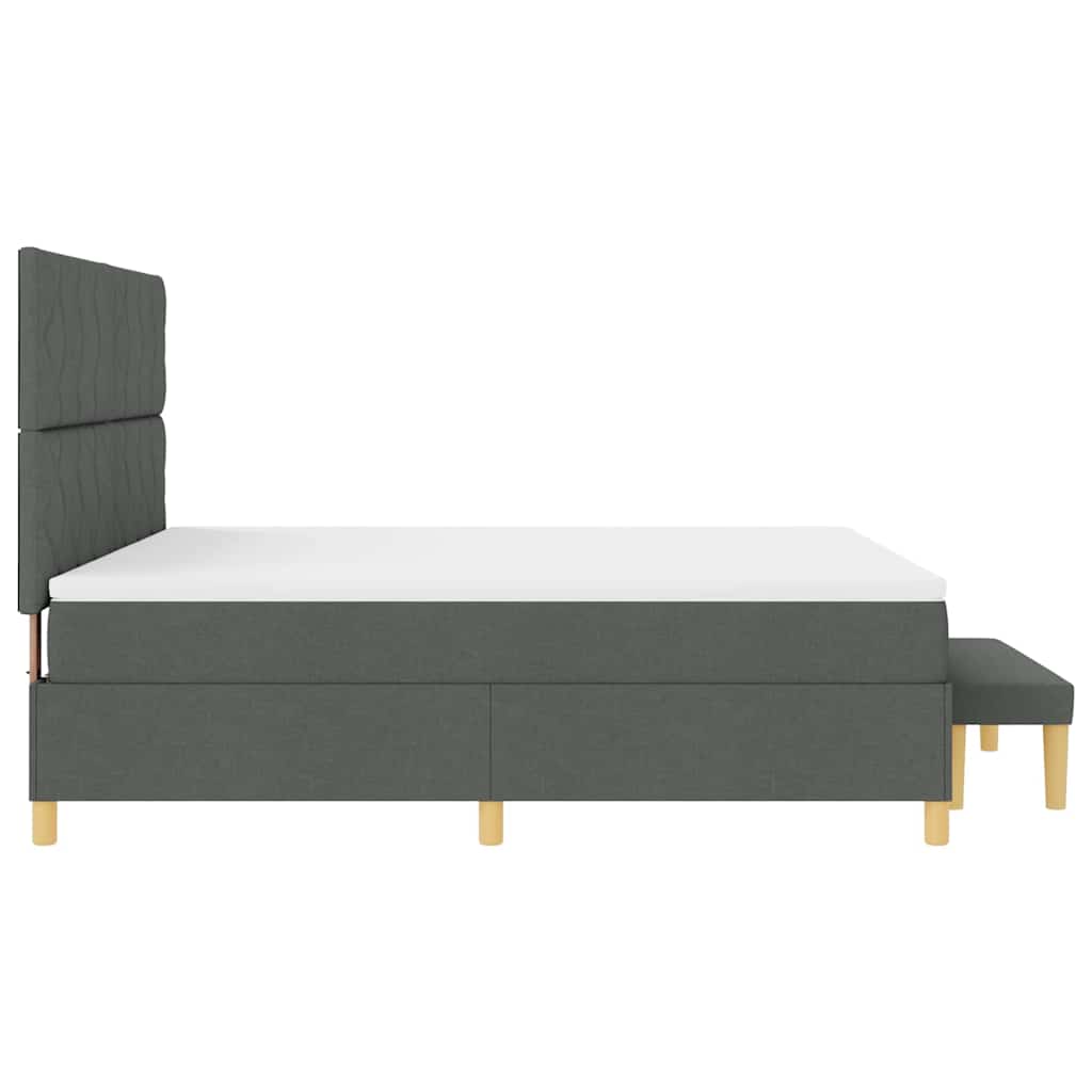 Box spring seng med pude Mørkegrå 200 x 180 cm Stof