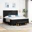 Box spring seng med hovedgærde Sort 200 x 180 cm Stof