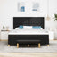 Box spring seng med hovedgærde Sort 200 x 180 cm Stof