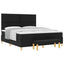 Box spring seng med hovedgærde Sort 200 x 180 cm Stof