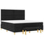 Box spring seng med hovedgærde Sort 200 x 180 cm Stof