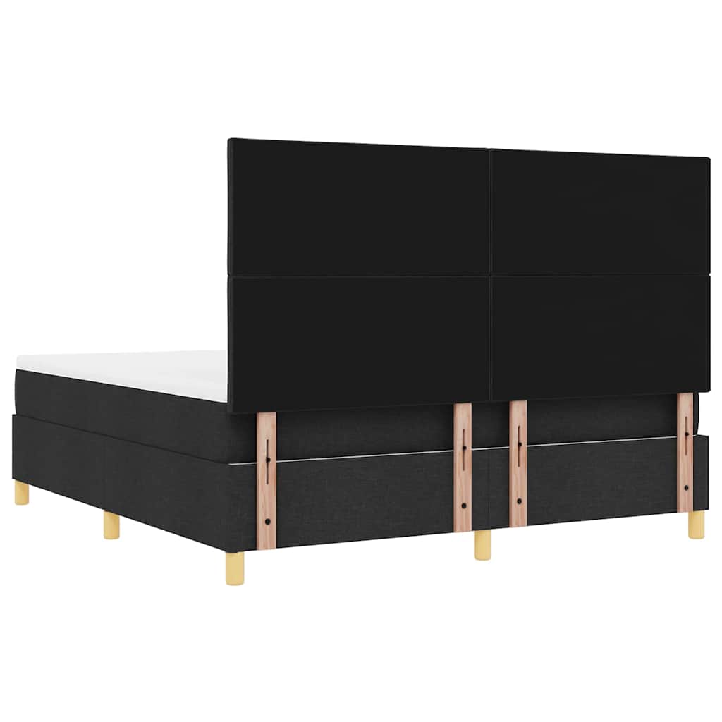 Box spring seng med hovedgærde Sort 200 x 180 cm Stof