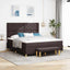Box spring seng med hovedgærde Mørk Brun 200 x 180 cm Stof