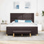 Box spring seng med hovedgærde Mørk Brun 200 x 180 cm Stof