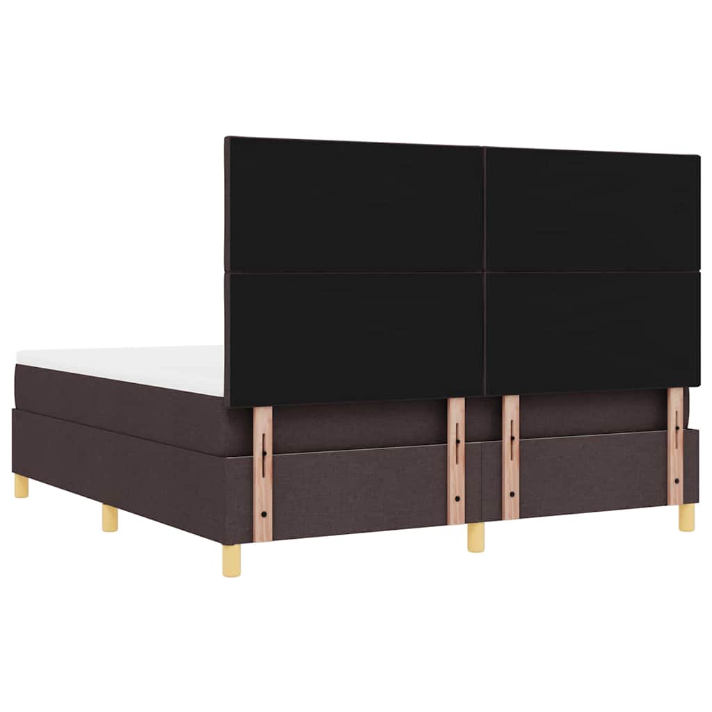 Box spring seng med hovedgærde Mørk Brun 200 x 180 cm Stof