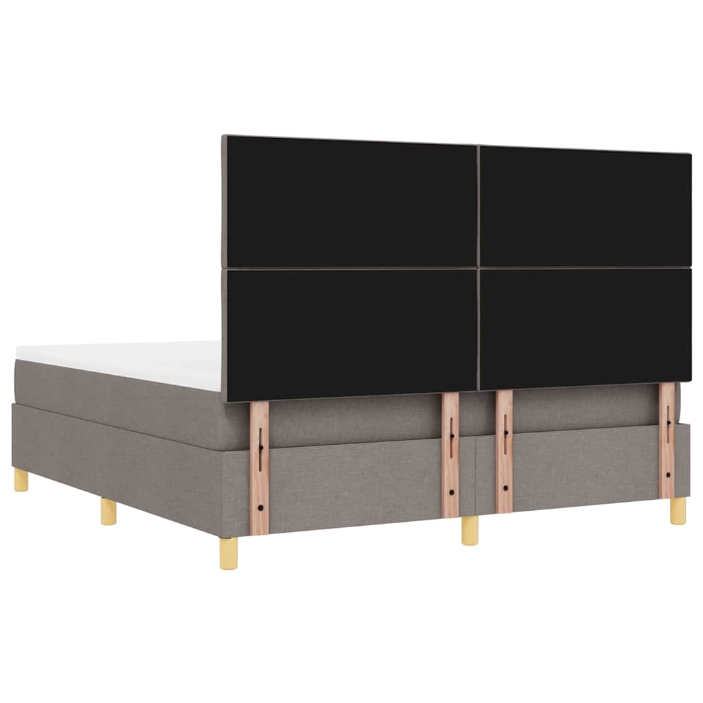 Box spring seng med hovedgærde Gråbrun 180 x 200 cm Stof