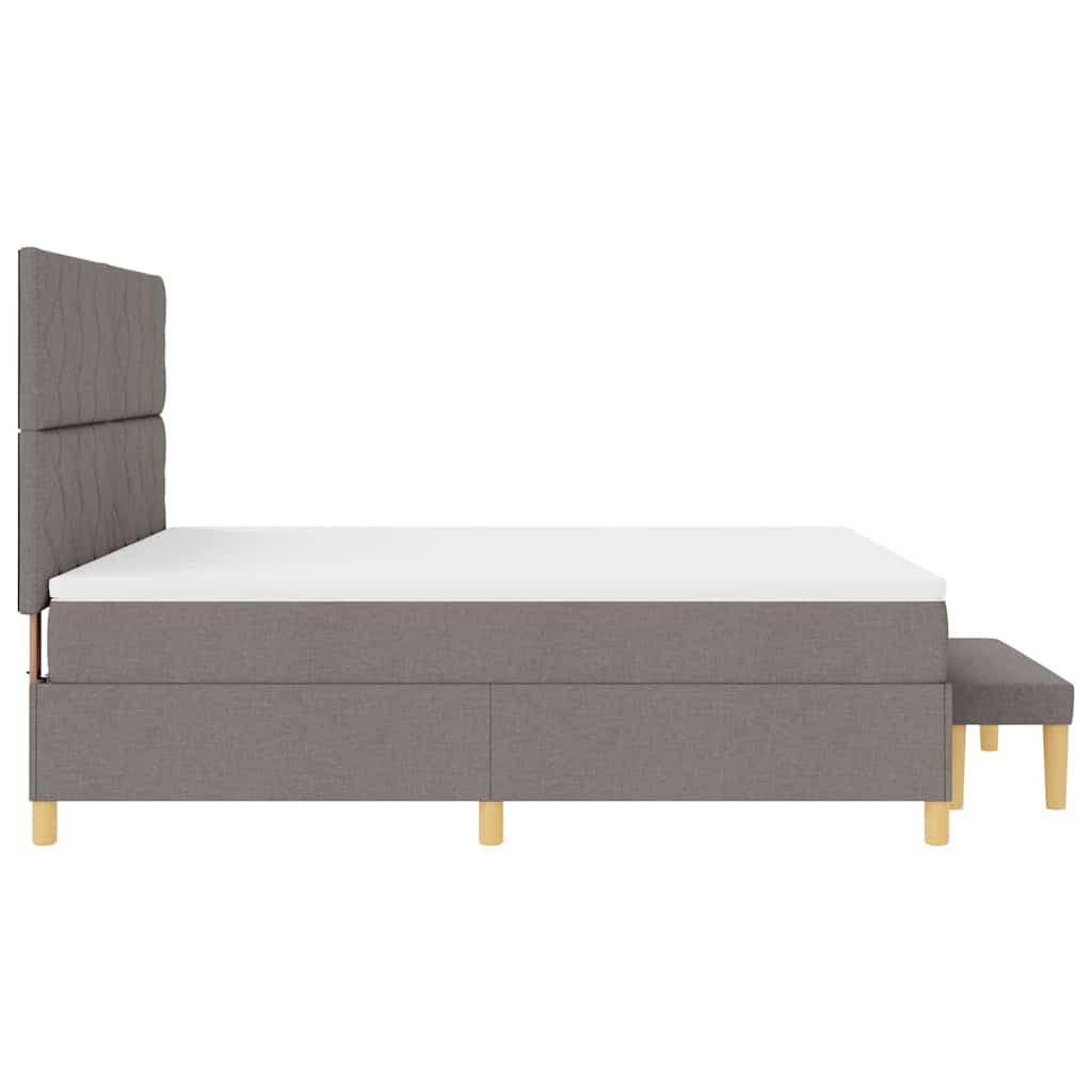 Box spring seng med hovedgærde Gråbrun 180 x 200 cm Stof