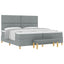 Box spring seng med pude Lysegrå 200 x 200 cm Stof