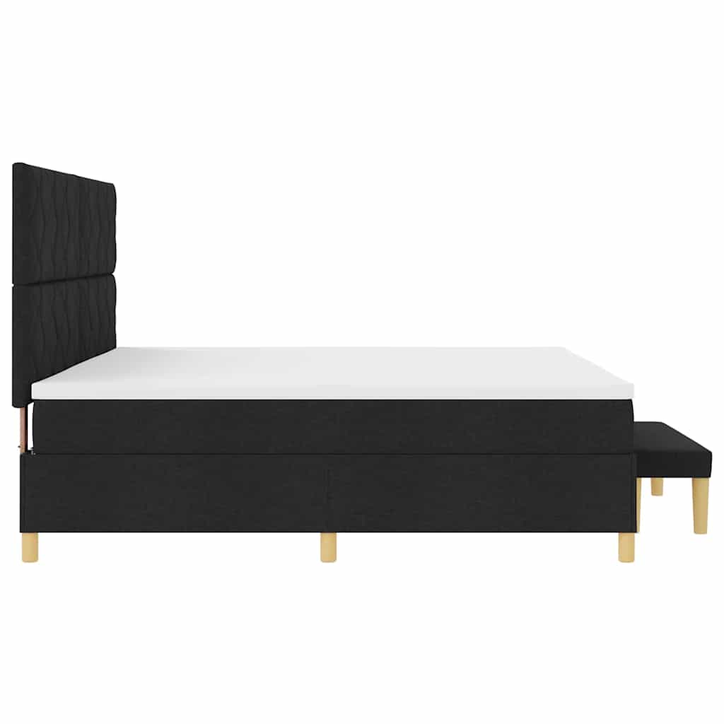 Box spring seng med hovedgærde Sort 200 x 200 cm Stof