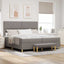 Box spring seng med pude Gråbrun 200 x 200 cm Stof
