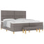 Box spring seng med pude Gråbrun 200 x 200 cm Stof