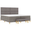 Box spring seng med pude Gråbrun 200 x 200 cm Stof