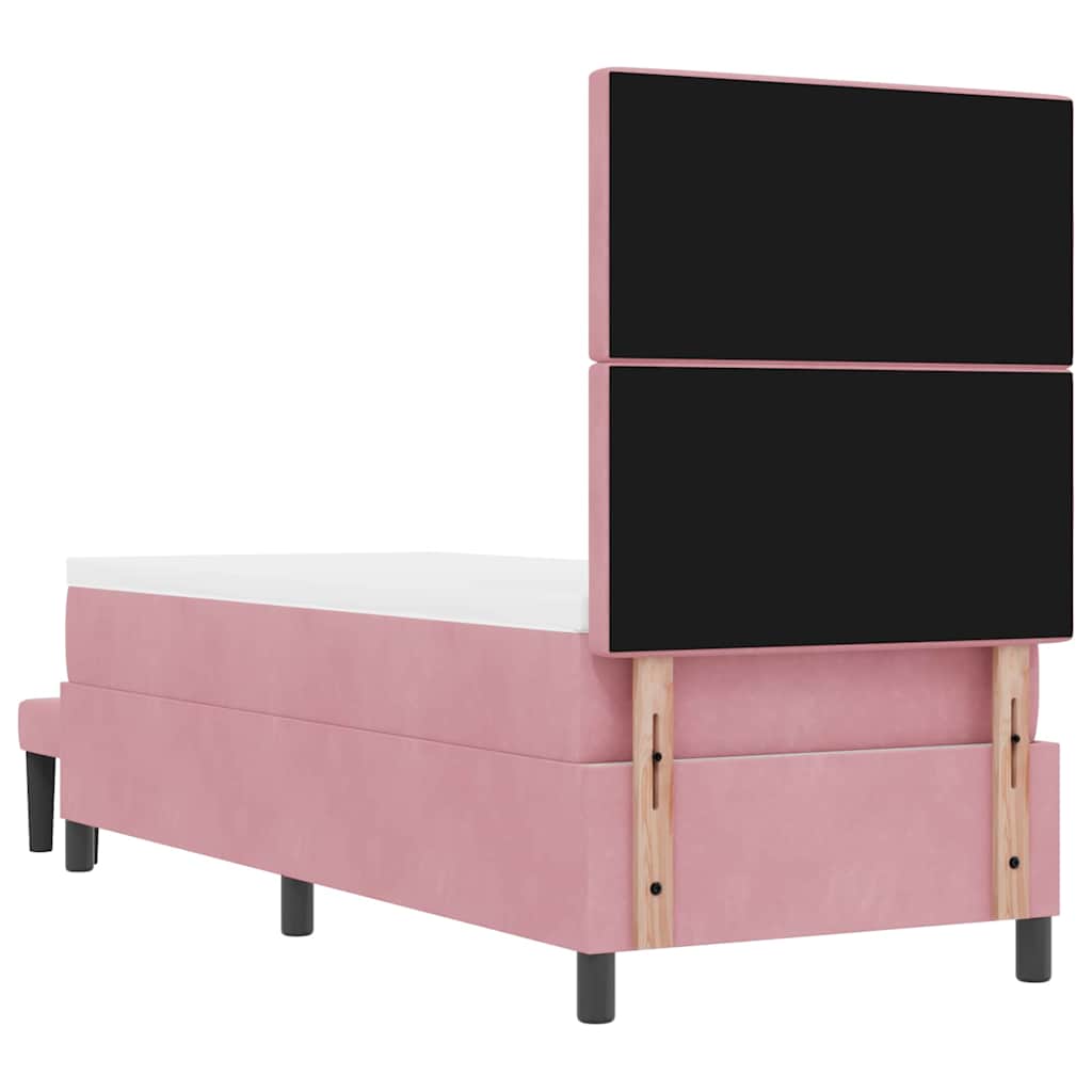 Box spring seng med hovedgærde Lyserød 200 x 80 cm Fløjl