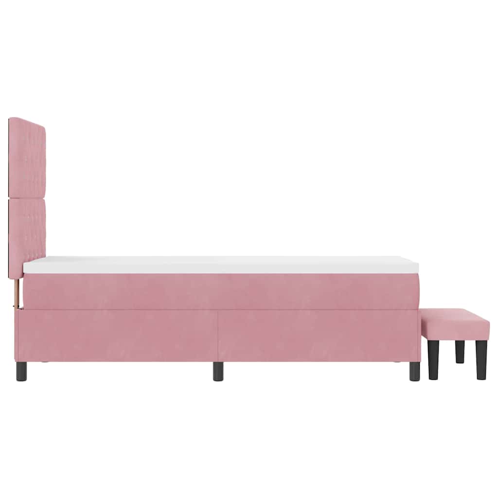 Box spring seng med hovedgærde Lyserød 200 x 80 cm Fløjl