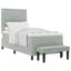 Box spring seng med hovedgærde Lysegrå 190 x 90 cm Fløjl