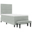 Box spring seng med hovedgærde Lysegrå 190 x 90 cm Fløjl