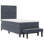 Box spring seng med hovedgærde Mørkegrå 200 x 100 cm Fløjl