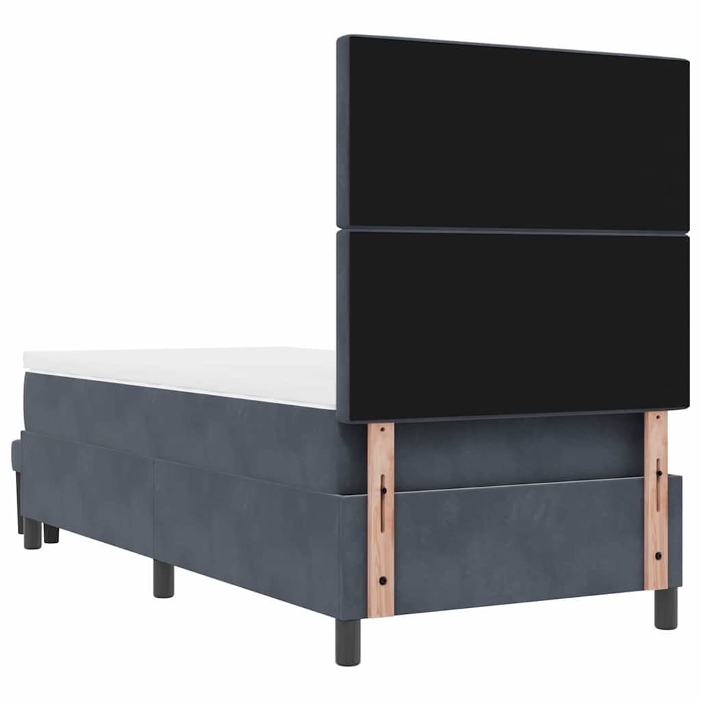 Box spring seng med hovedgærde Mørkegrå 200 x 100 cm Fløjl