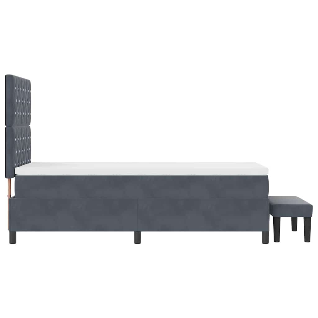 Box spring seng med hovedgærde Mørkegrå 200 x 100 cm Fløjl