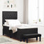 Box spring seng med pude med hovedgærde Sort 200 x 100 cm Fløjl