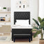 Box spring seng med pude med hovedgærde Sort 200 x 100 cm Fløjl