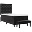 Box spring seng med pude med hovedgærde Sort 200 x 100 cm Fløjl