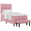 Box spring seng med hovedgærde Lyserød 200 x 100 cm Fløjl
