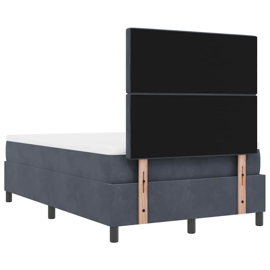 Box spring seng med hovedgærde Mørkegrå 190 x 120 cm Fløjl