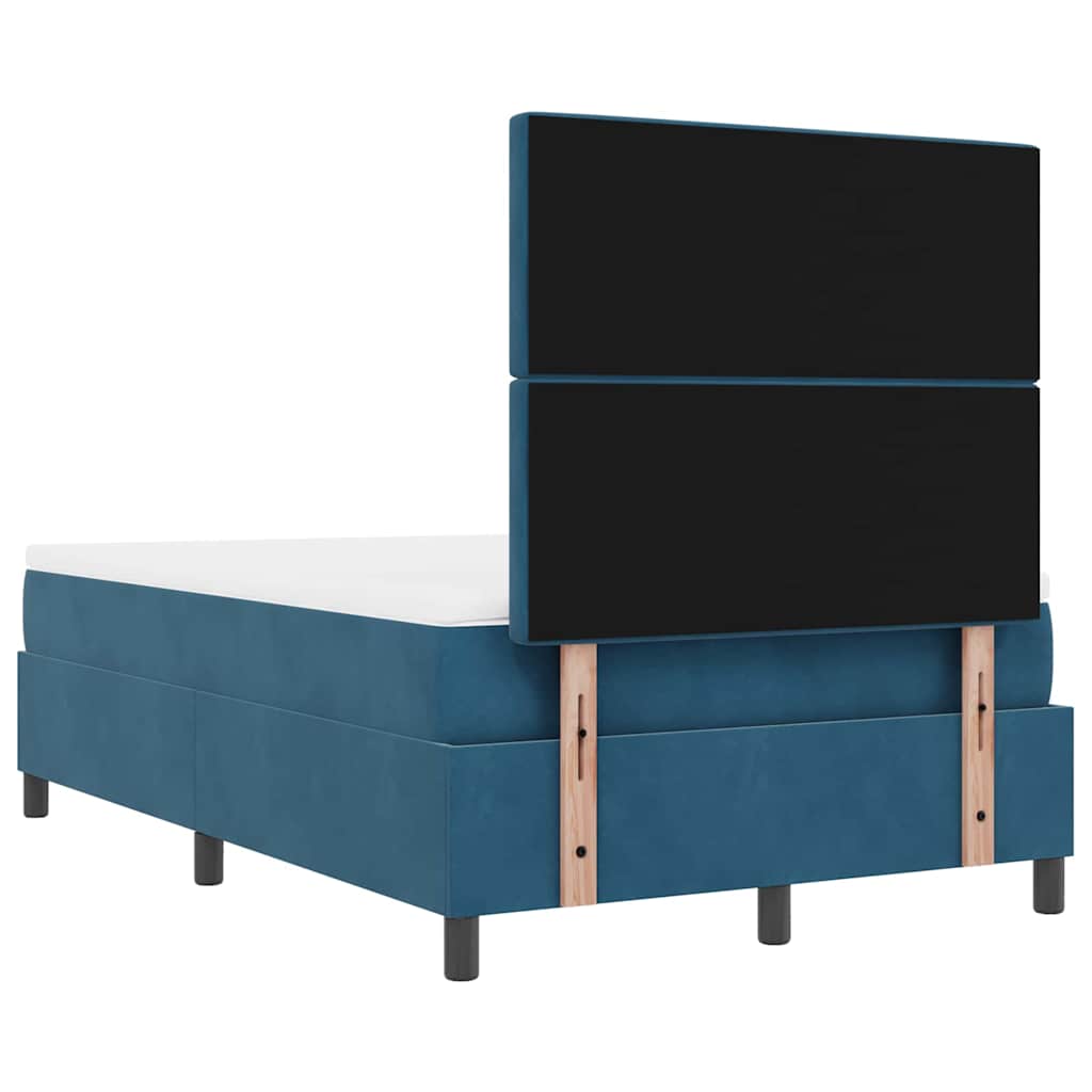 Box spring seng med hovedgærde Mørkeblå 190 x 120 cm Fløjl