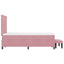 Box spring seng med hovedgærde Lyserød 190 x 120 cm Fløjl