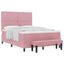 Box spring seng med hovedgærde Lyserød 190 x 140 cm Fløjl