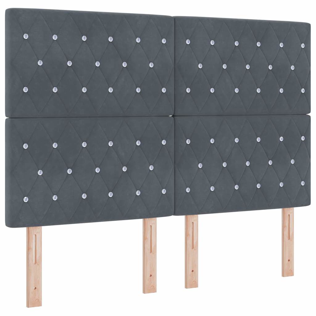 Box spring seng med hovedgærde Mørkegrå 200 x 160 cm Fløjl