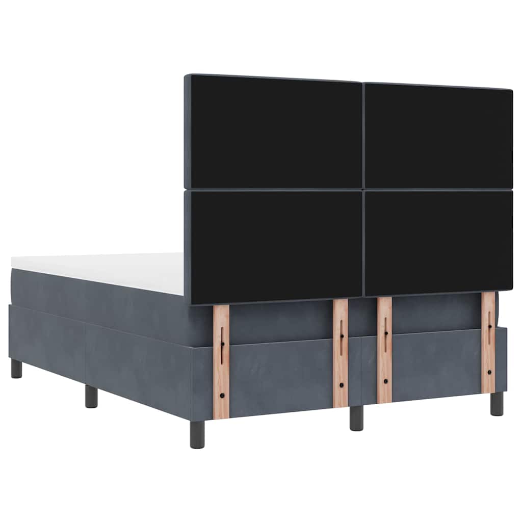 Box spring seng med hovedgærde Mørkegrå 200 x 160 cm Fløjl
