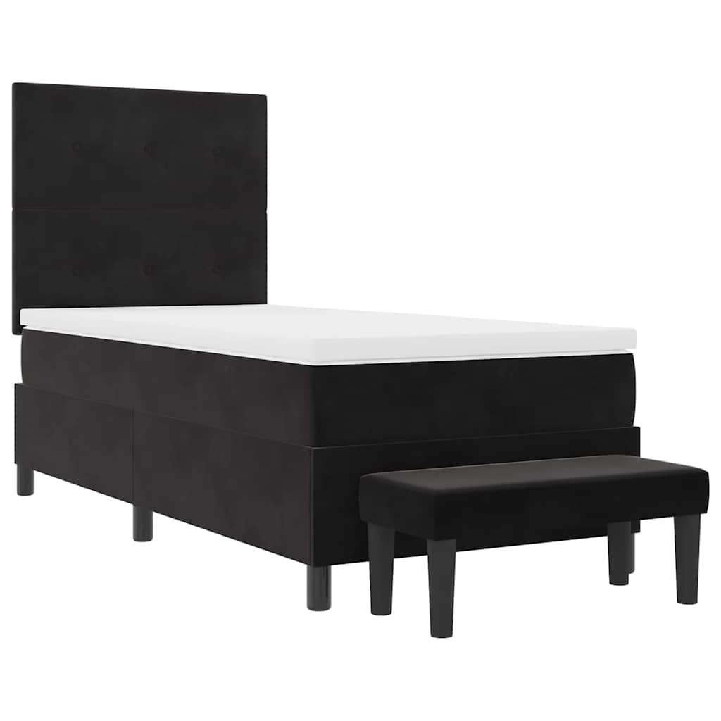Box spring seng med hovedgærde Sort 200 x 80 cm Fløjl